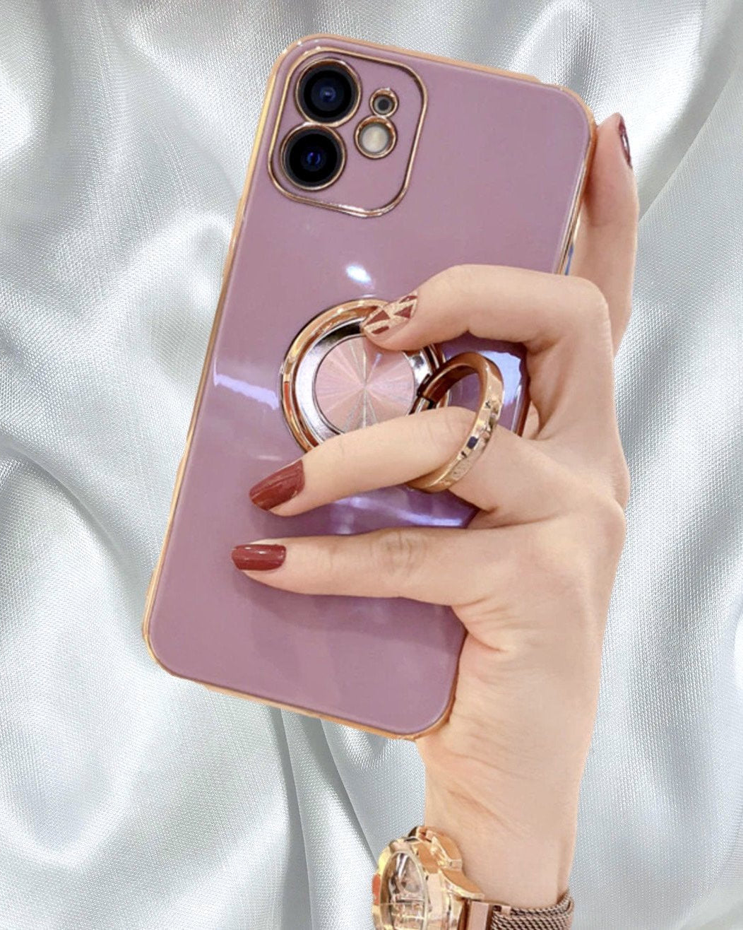 Gold Electroplated Ring Holder Cover – phone accessory by JustAndBest India