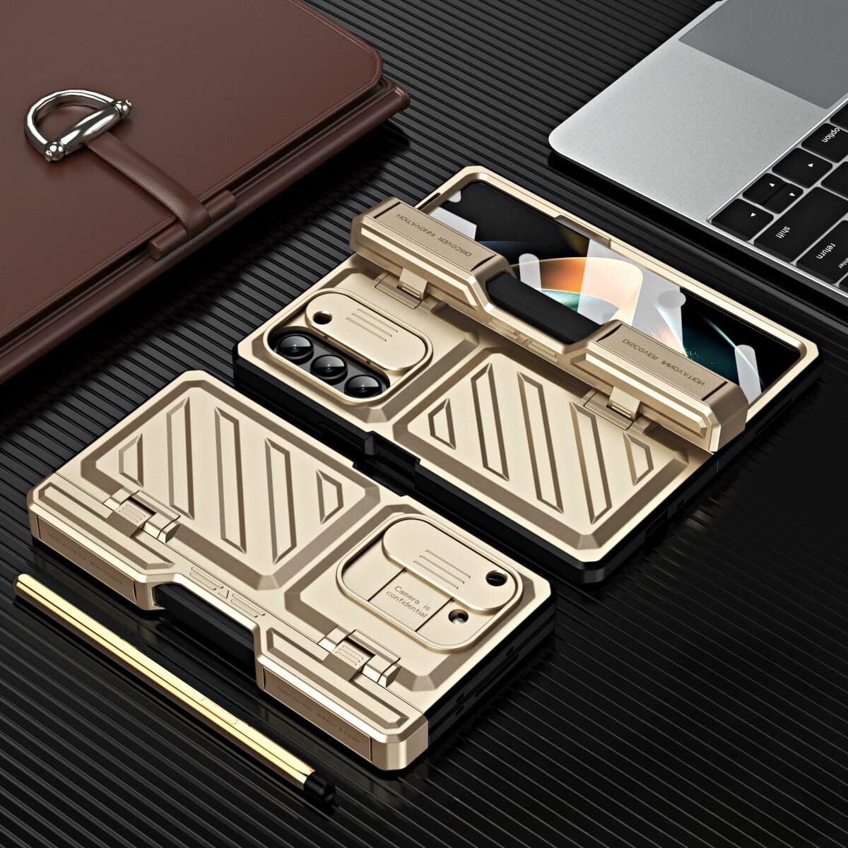 Gold Z fold 5 case