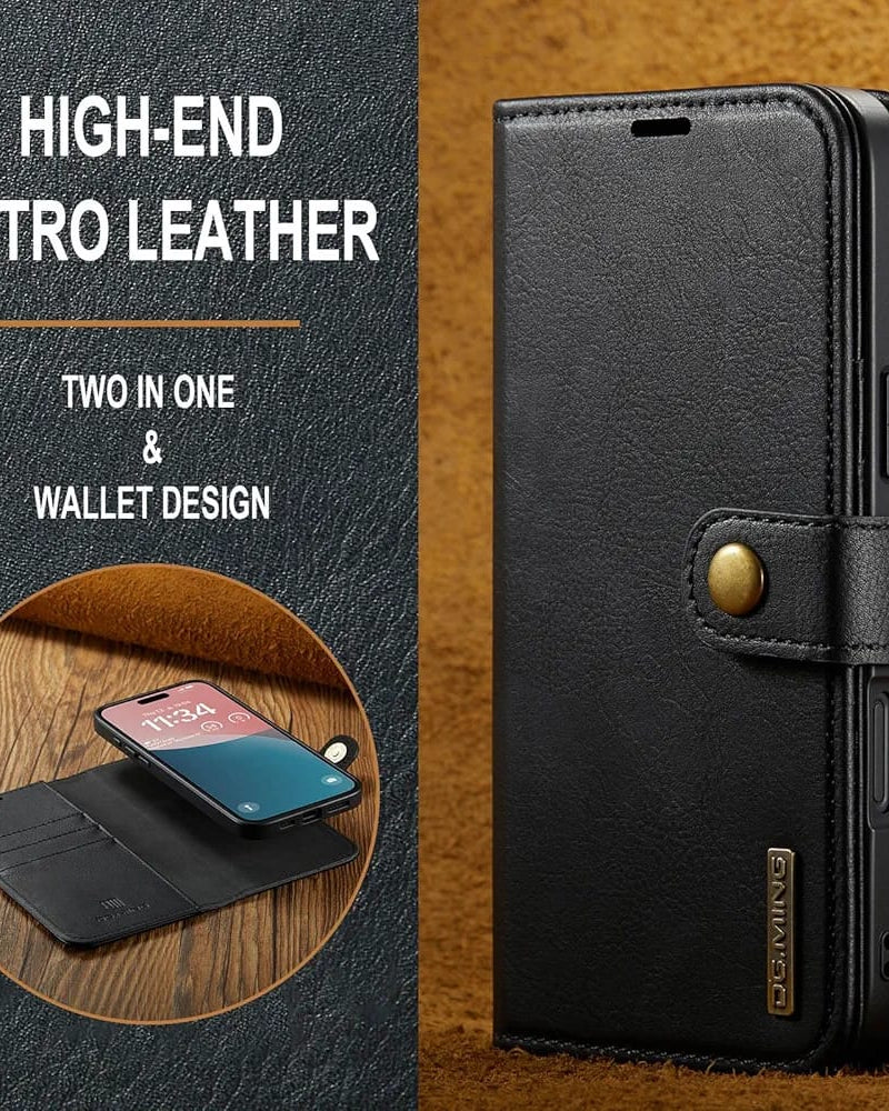 iPhone 17 Two-In-One Wallet Style Leather Flip Cover - slim profile