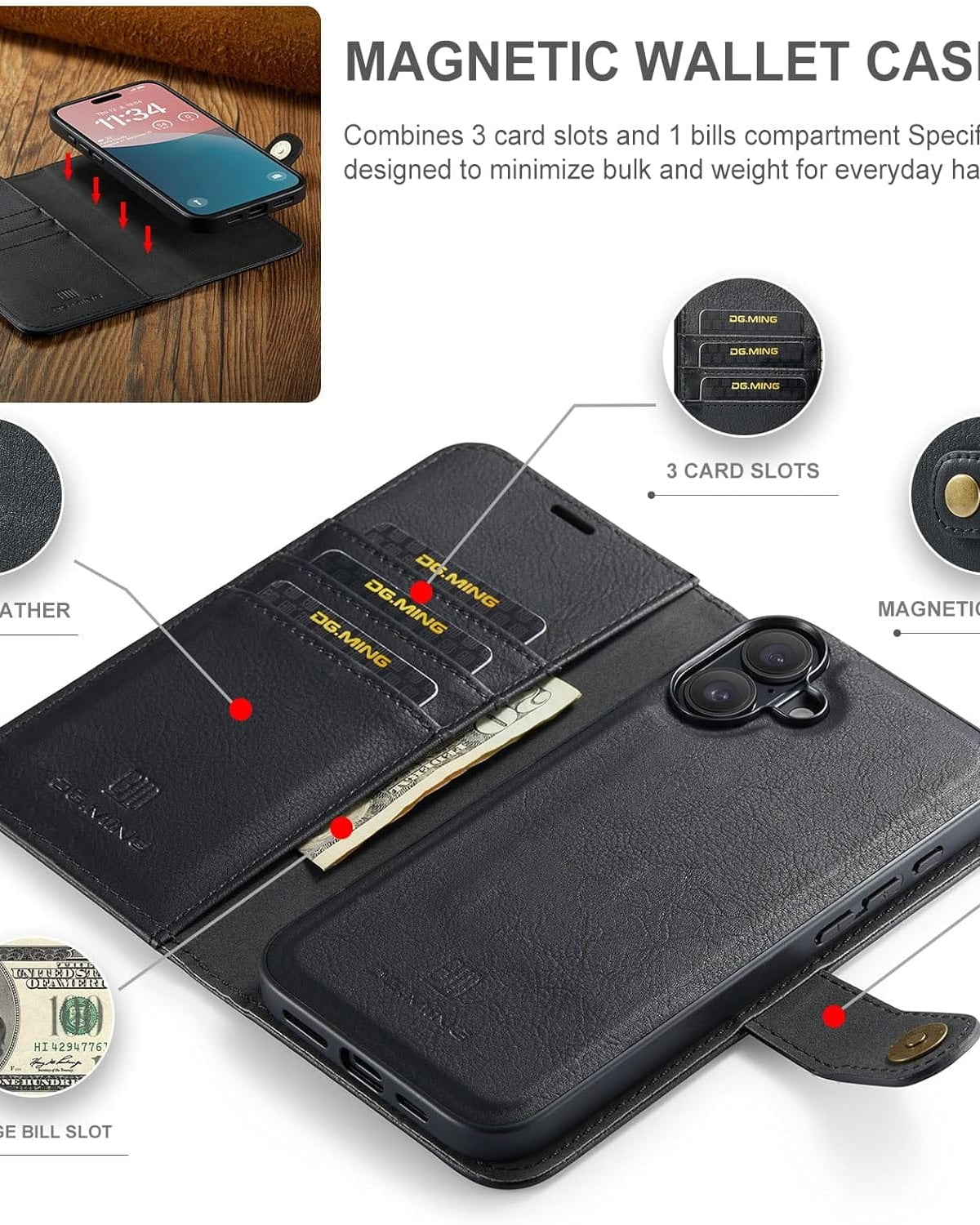 iPhone 17 Two-In-One Wallet Style Leather Flip Cover - lifestyle