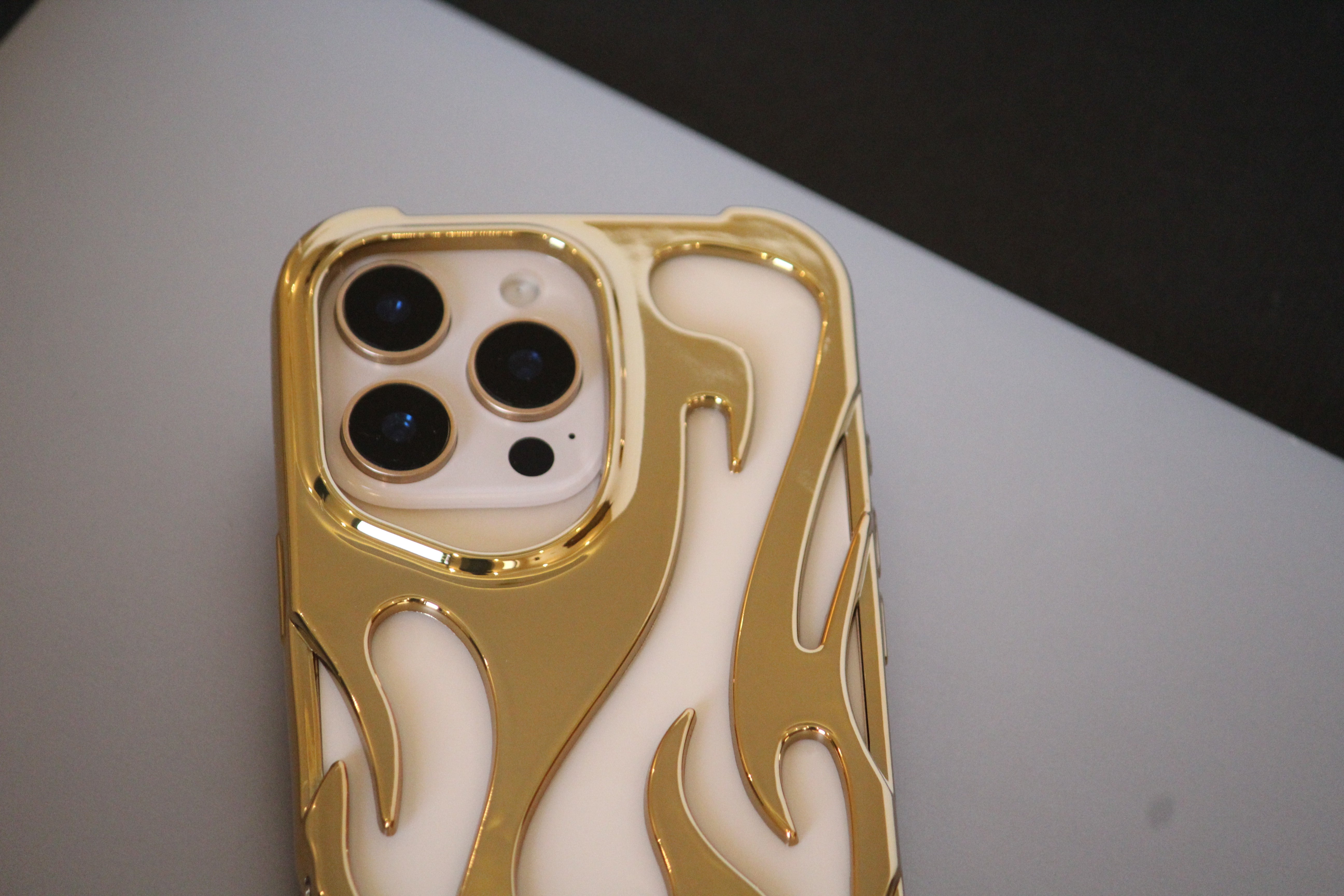 iPhone 16 Pro 3D Flame Gold Electroplated Cover - colour options