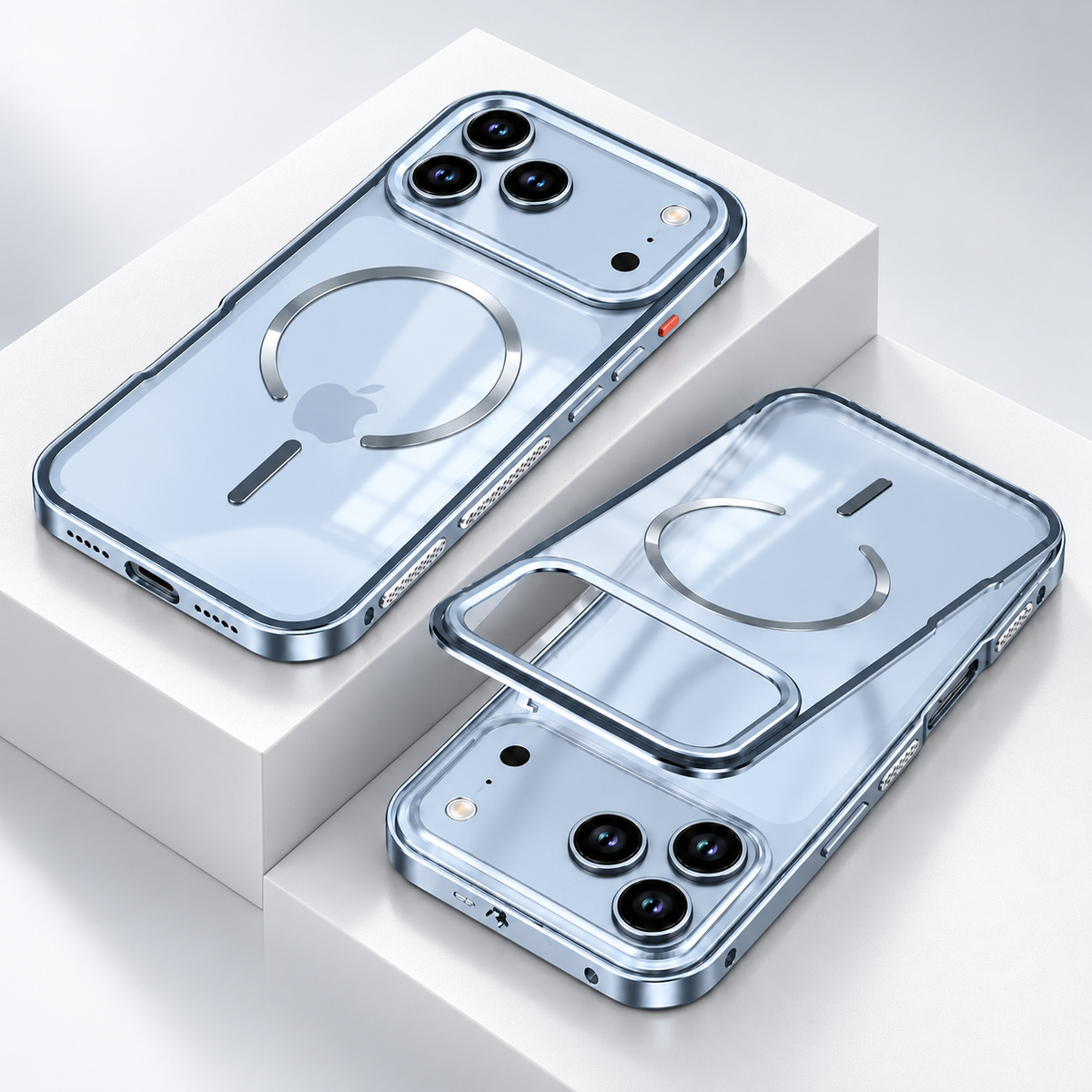 Metallic Alloy Frosted Glass Luxury Cover
