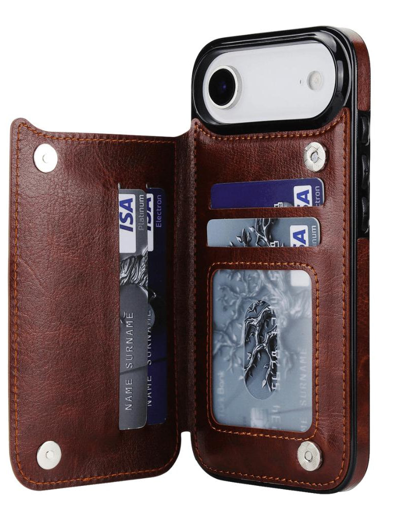 Luxury Wallet Style Premium Leather Cover iPhone cover – JustAndBest India