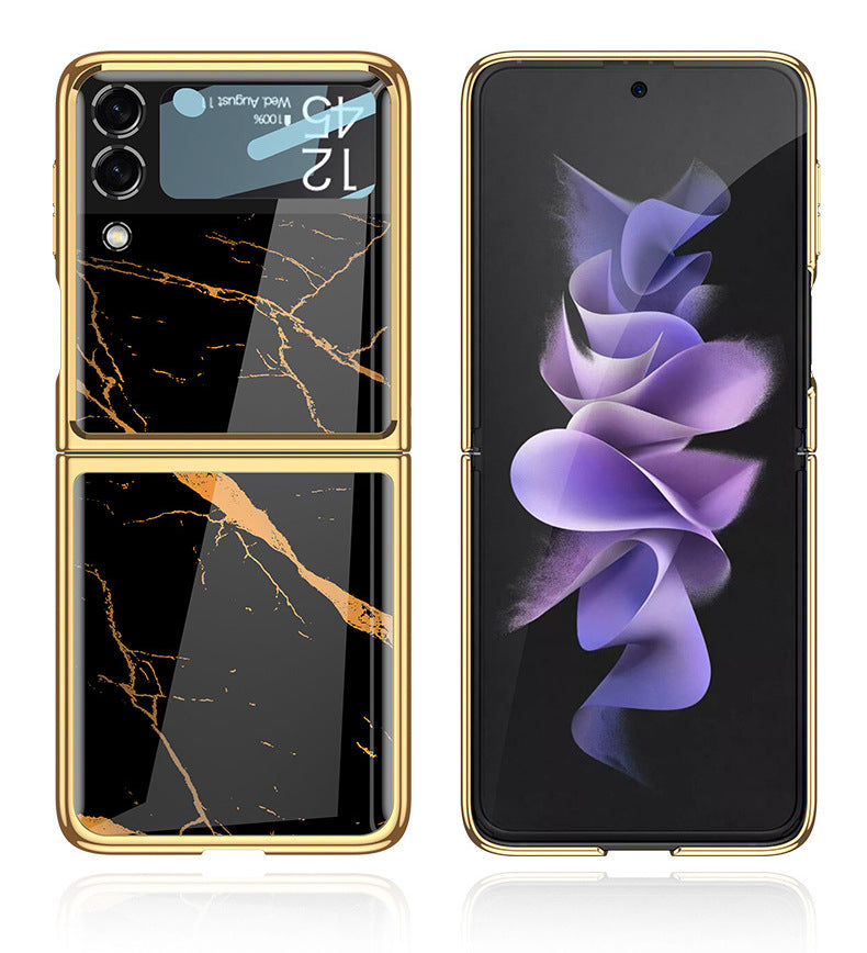 Samsung Galaxy Z Flip 5 Plated Marble Pattern Cover - case features