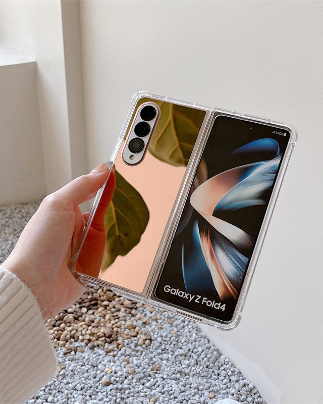 Luxury Rose gold Mirror z fold Case