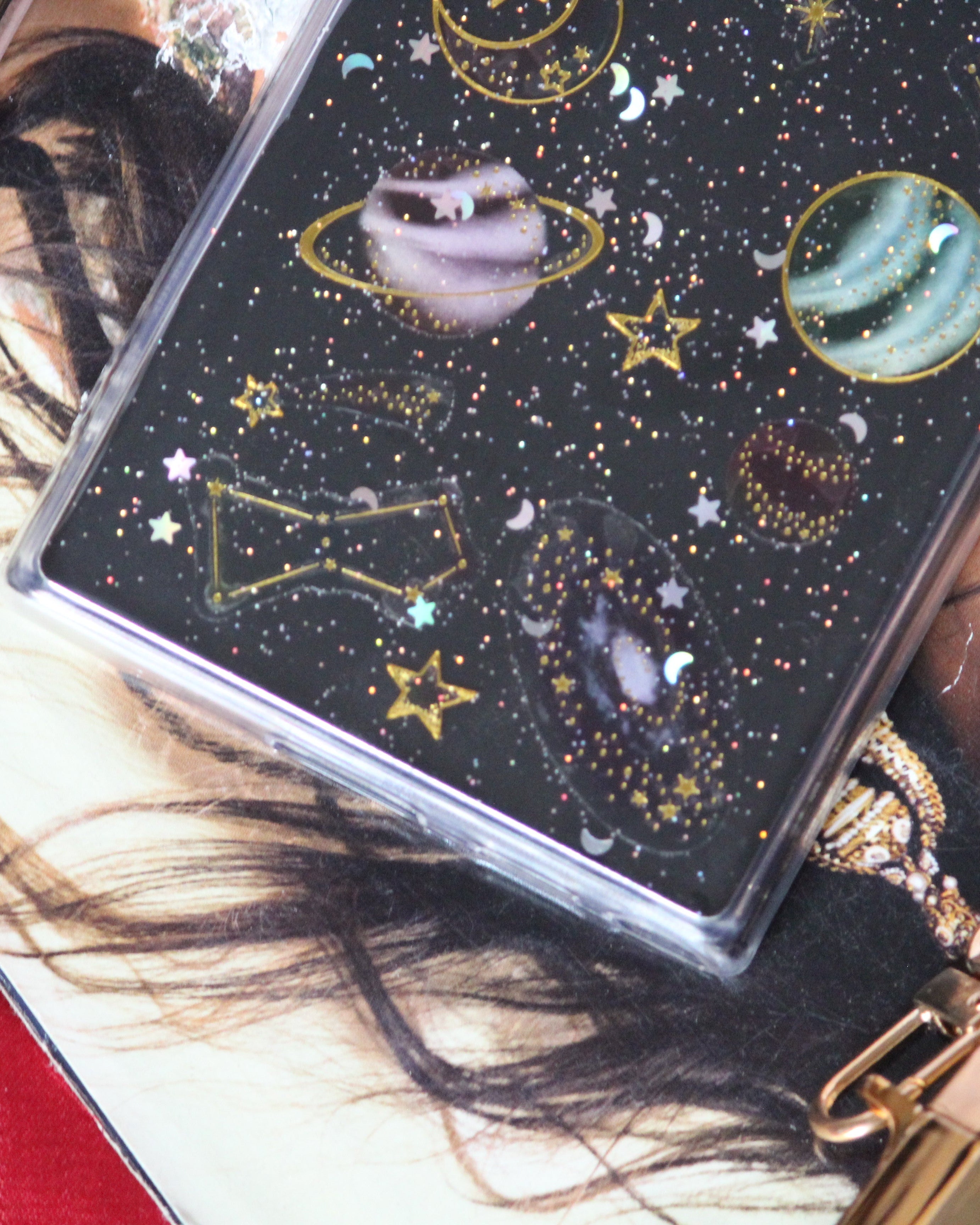 Glittery Stars and Planets Transparent Case iPhone cover – JustAndBest India