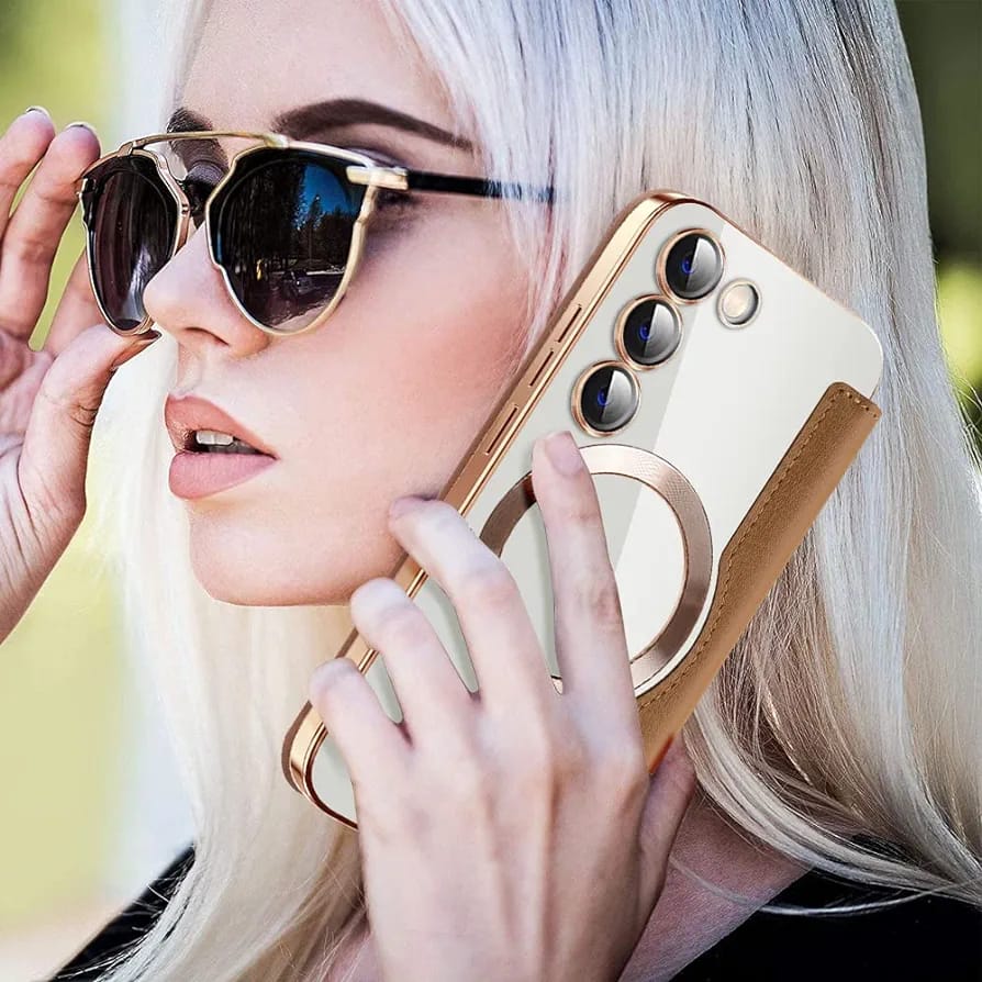 Gold Electroplated Premium Leather Luxury Flip Case iPhone cover – JustAndBest India