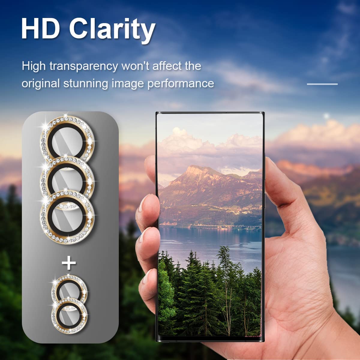 Samsung Galaxy S26 Diamond Stones Camera Lens Protector - slim profile