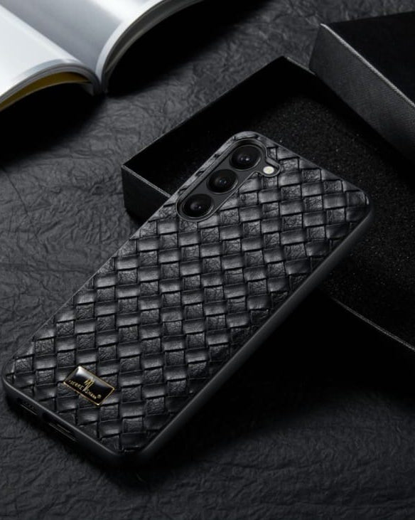 Woven Grid Premium Leather Cover iPhone cover – JustAndBest India