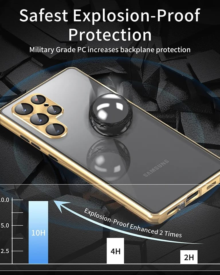 Metallic Gold Plated 360 Degrees Protection Transparent Glass Cover (with Both sides Glass) iPhone cover – JustAndBest India