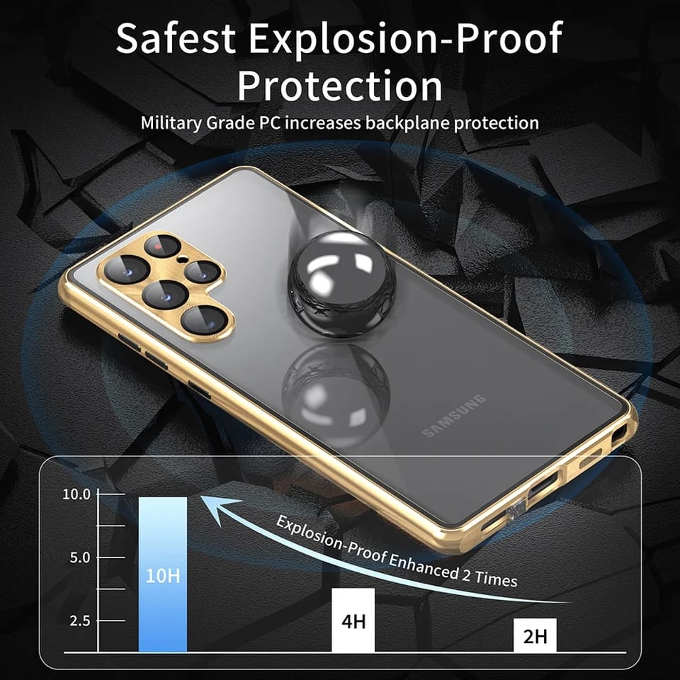 Metallic Gold Plated 360 Degrees Protection Transparent Glass Cover (with Both sides Glass) iPhone cover – JustAndBest India
