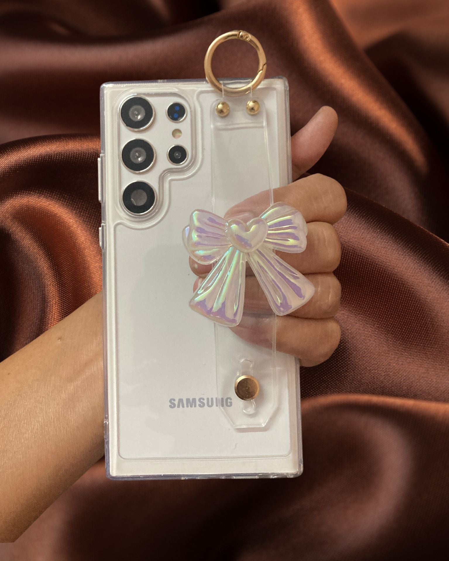 Cute Bowknot Hand Strap Case iPhone cover – JustAndBest India