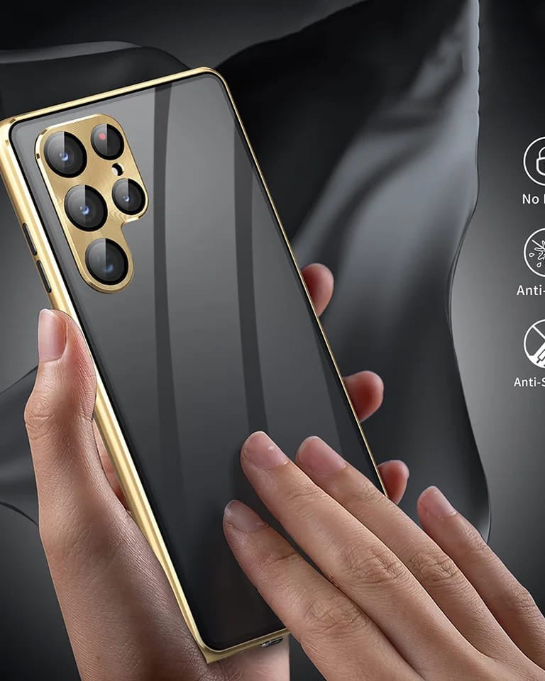 Metallic Gold Plated 360 Degrees Protection Transparent Glass Cover (with Both sides Glass) iPhone cover – JustAndBest India