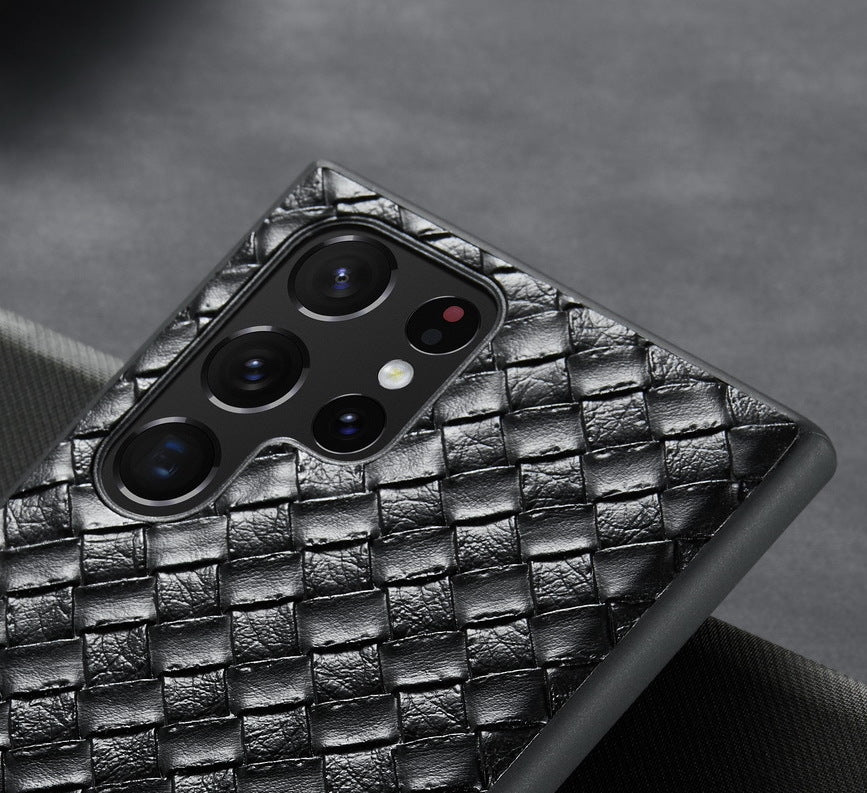 Woven Grid Premium Leather Cover iPhone cover – JustAndBest India