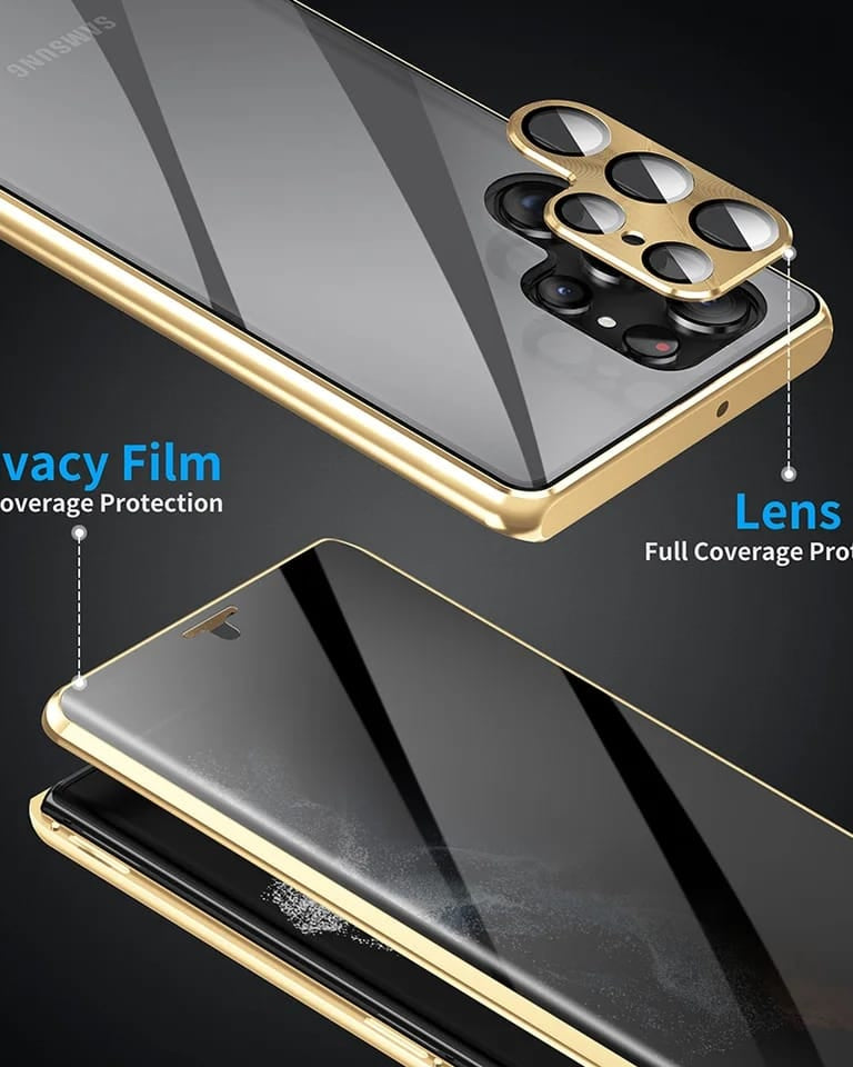 Metallic Gold Plated 360 Degrees Protection Transparent Glass Cover (with Both sides Glass) iPhone cover – JustAndBest India