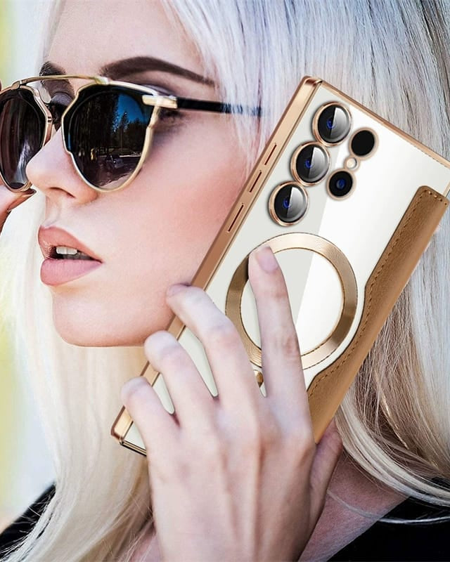 Gold Electroplated Premium Leather Luxury Flip Case iPhone cover – JustAndBest India