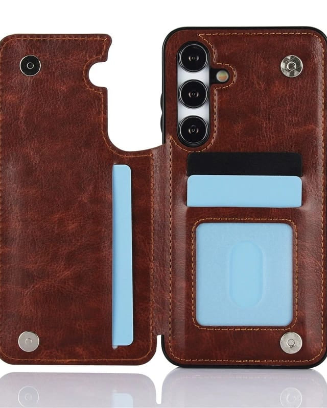 Luxury Wallet Style Premium Leather Cover iPhone cover – JustAndBest India