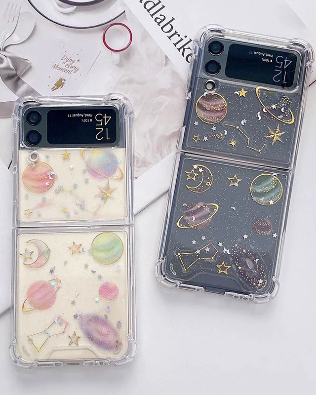Glitter Stars samsung flip covers
