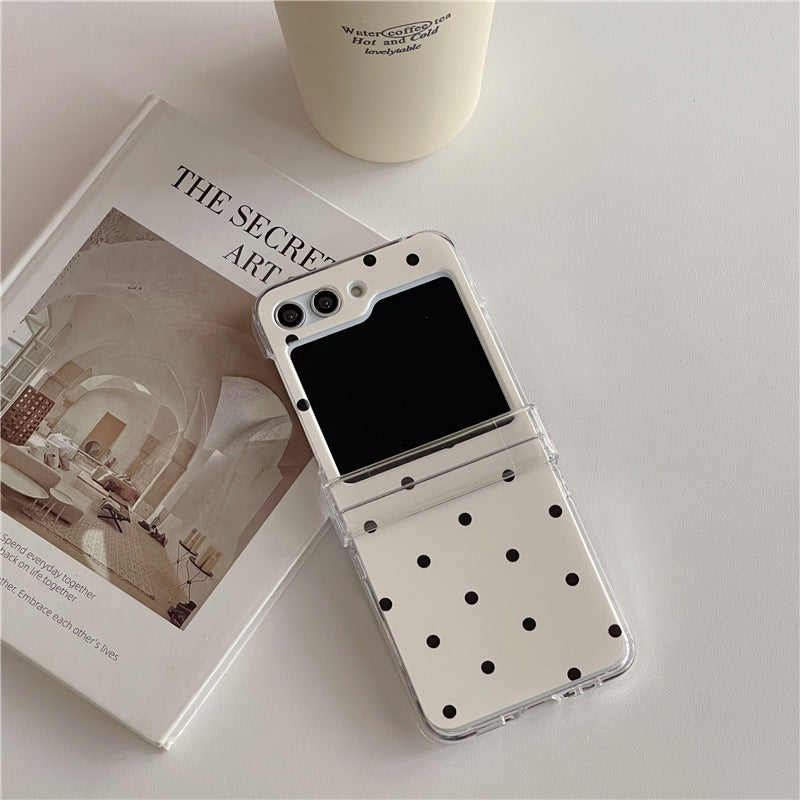 Samsung Galaxy Z Flip 5 Polka Dots Matte Cover(with ) - protective case detail