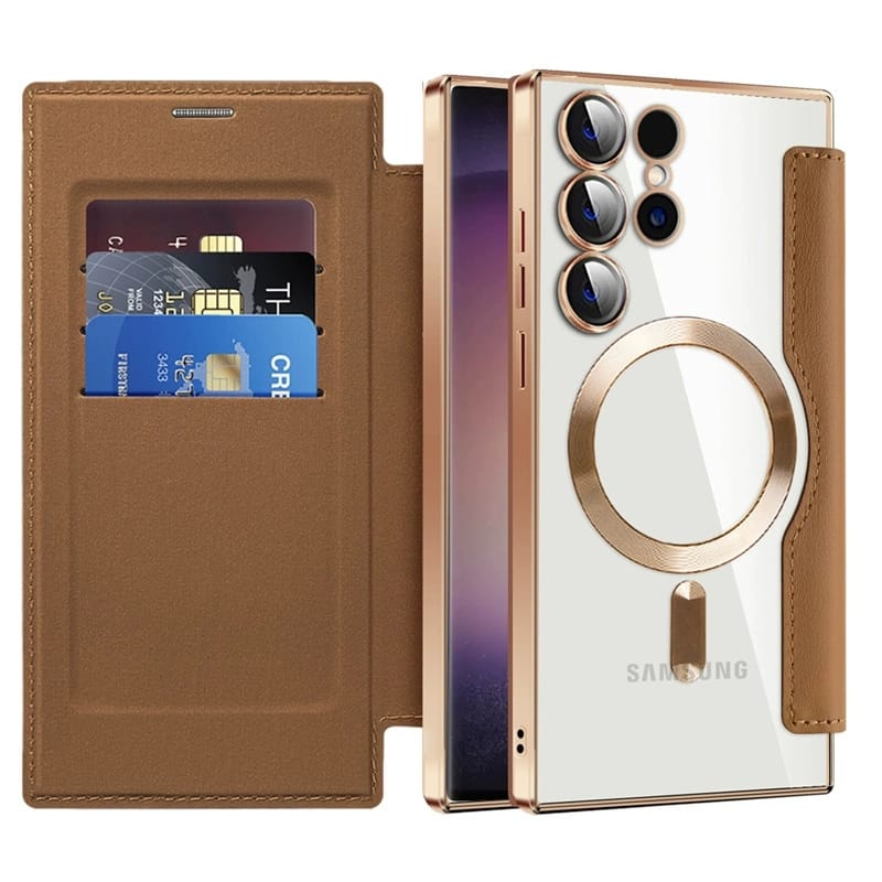 Gold Electroplated Premium Leather Luxury Flip Case iPhone cover – JustAndBest India