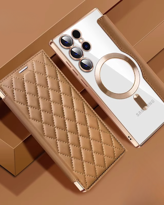 Diamond Pattern Premium Leather Luxury Flip Cover iPhone cover – JustAndBest India