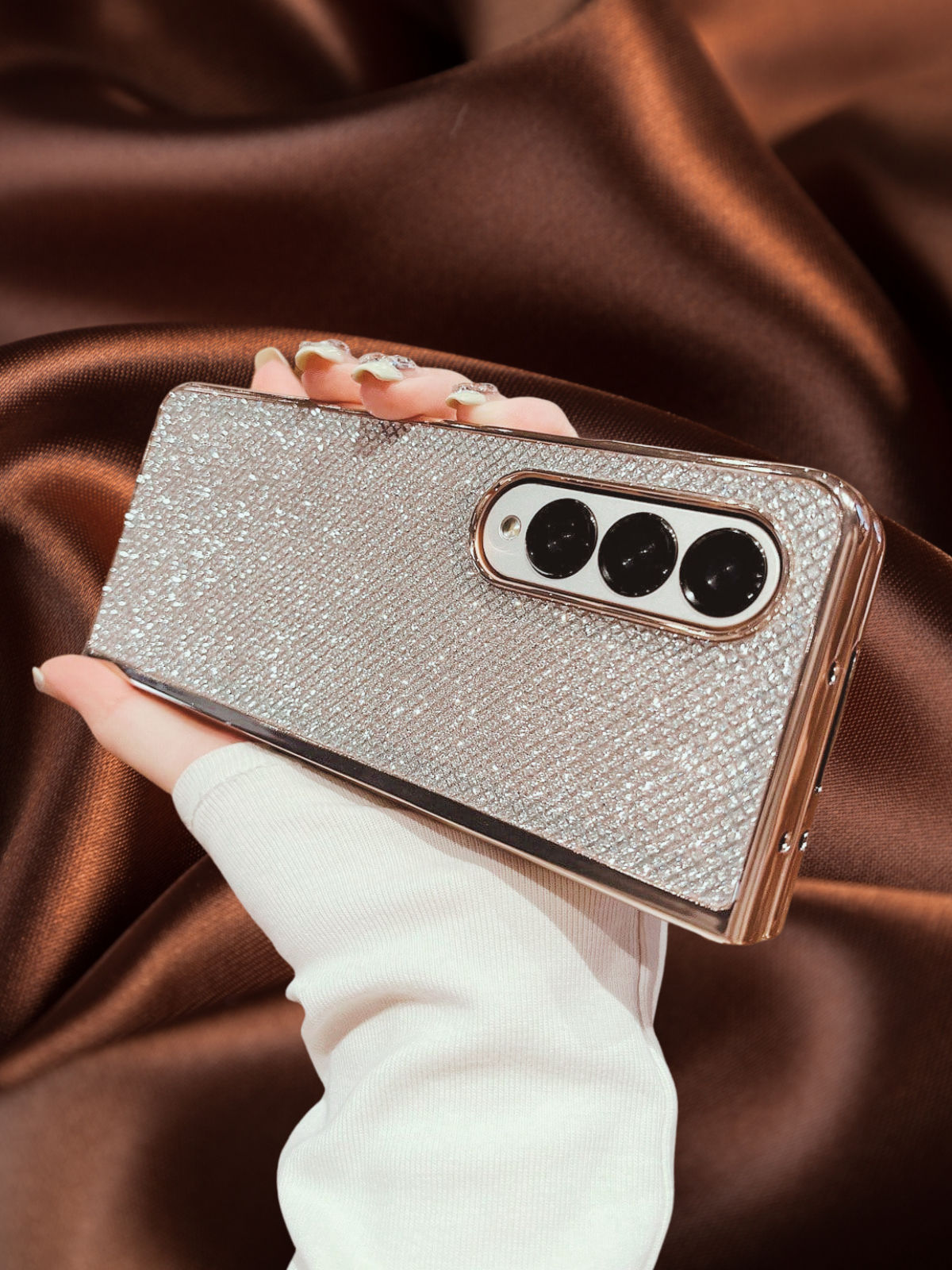 Samsung Galaxy Z Fold 3 Zazzy Bling Glitter 3D Diamond Pattern Cover - protective case detail
