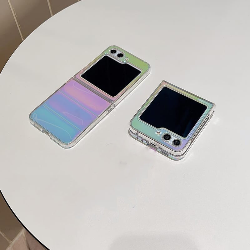 Samsung Galaxy Z Flip 5 Aurora Light Effect Shiny Cover - protective case detail