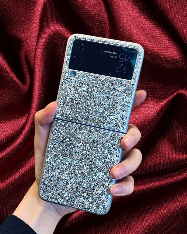 Silver Glitter Cover for Samsung Z Flip 4