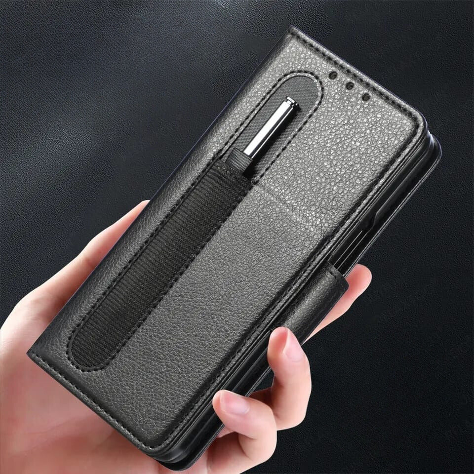 Samsung Galaxy Z Fold 3 Wallet Style Leather Flip Cover - case features