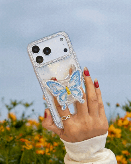 Butterfly Diamond Rhinestones Gripper Cover – phone accessory by JustAndBest India