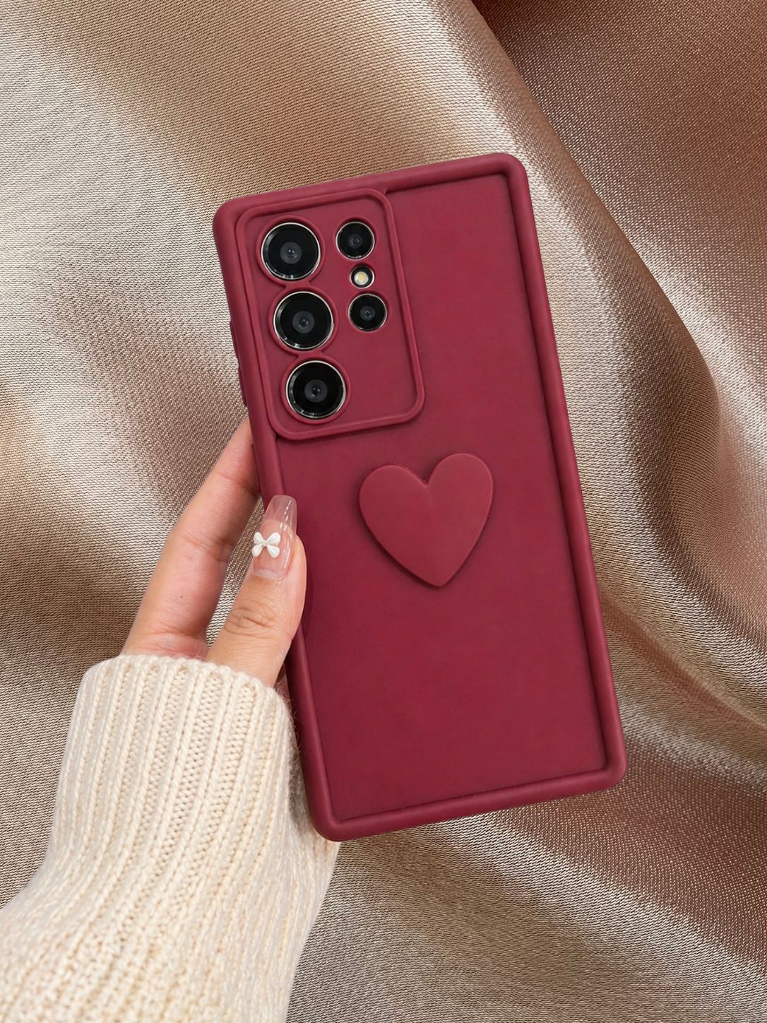 Samsung Galaxy S26 Series 3D Heart Matte Cover | Slim Matte Cover