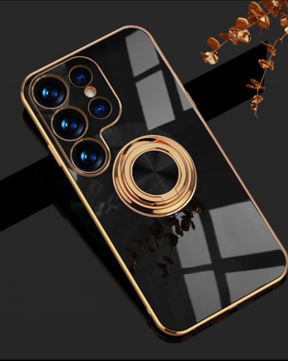 Gold ring holder phone case for Samsung