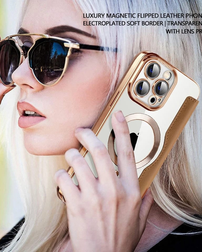 brown flip leather iphone case