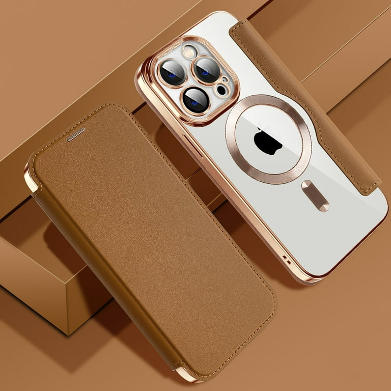 Gold Electroplated Premium Leather Luxury Flip Case iPhone cover – JustAndBest India