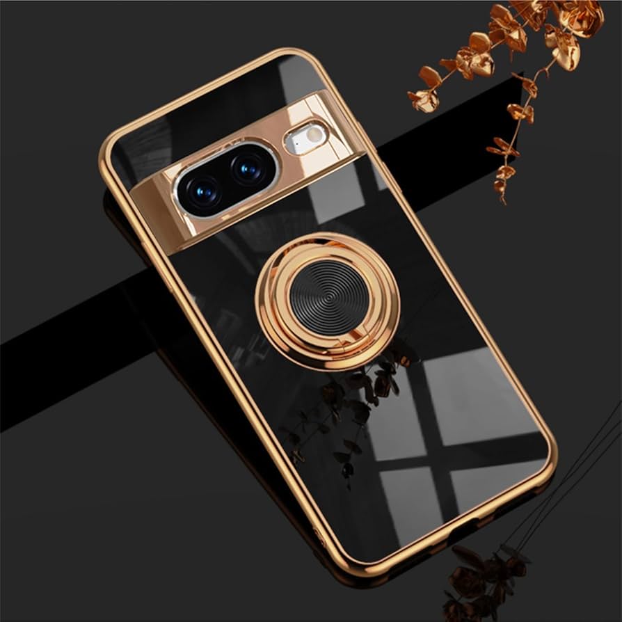 Google Pixel 9 Pro XL Gold Electroplated Ring Holder Cover