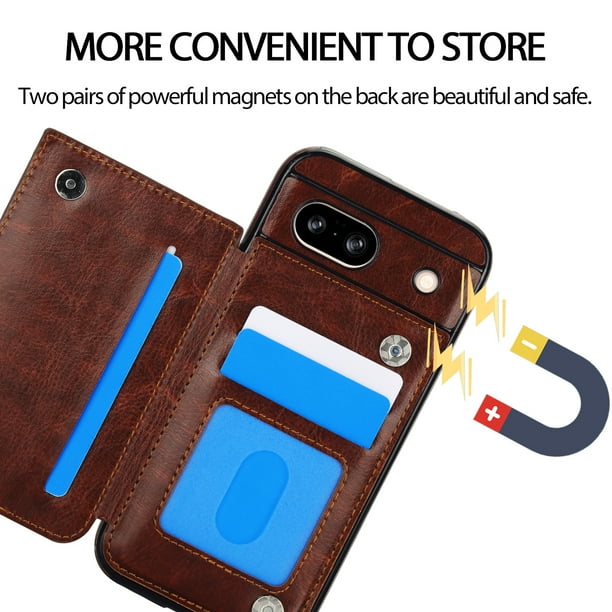 Google Pixel 8A Wallet Style Leather Case - lifestyle