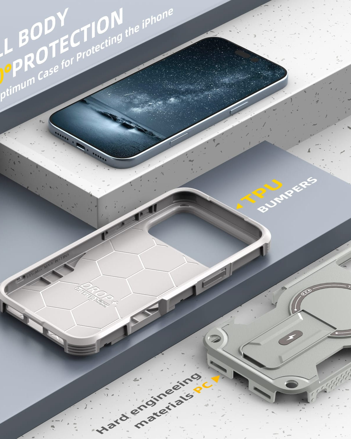 iPhone 17 Series Armoured Dual Layer Kickstand Cover - colour options