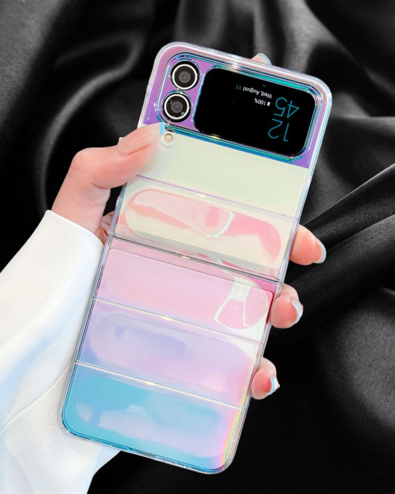Z Flip 4 Case with Shimmering Aurora Light Effect