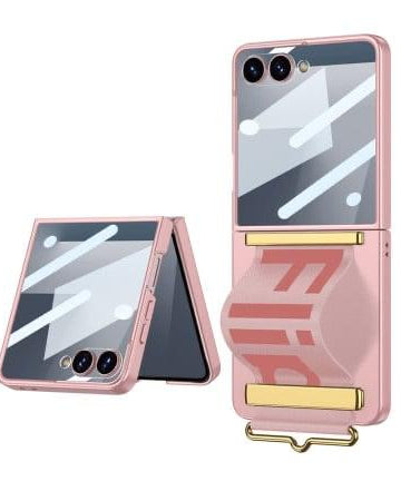 Samsung Galaxy Z Flip 7 Hand Strap Pink Matte Cover () - slim profile