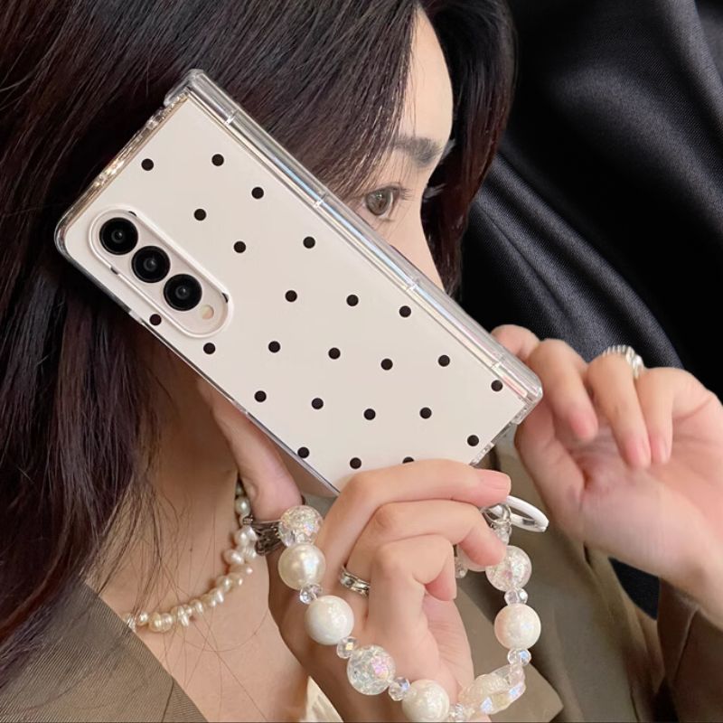 Samsung Galaxy Z Fold 3 Polka Dots Matte Cover(with ) - phone case