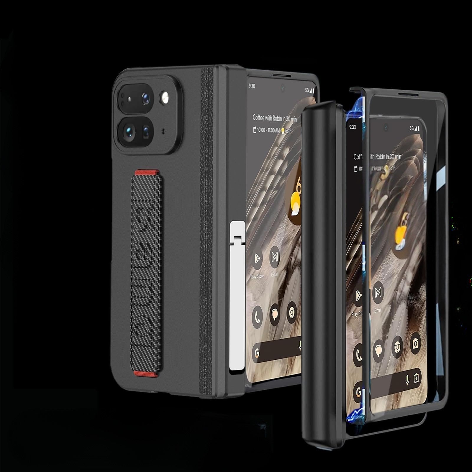 Jet Black Hand Strap Cover (with Front Glass) iPhone cover – JustAndBest India