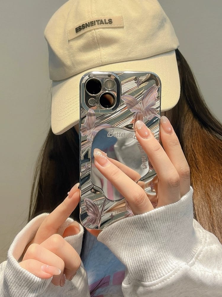 Elegant Shining Butterflies Mirror Case iPhone cover – JustAndBest India