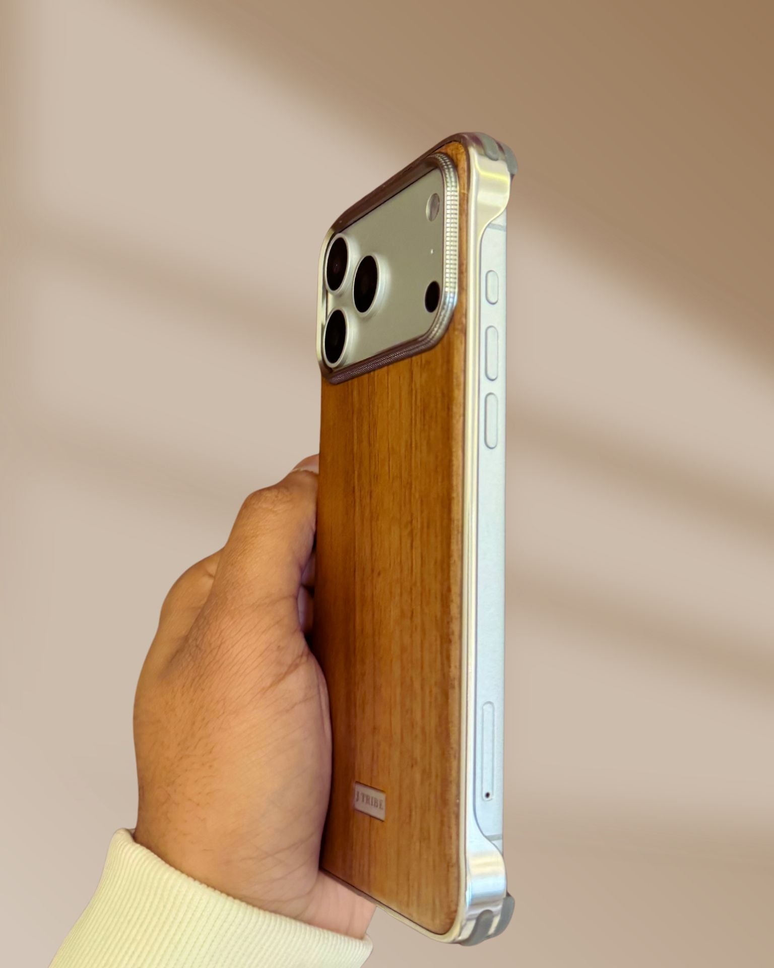 Real Wooden Slim Metallic Cover iPhone cover – JustAndBest India