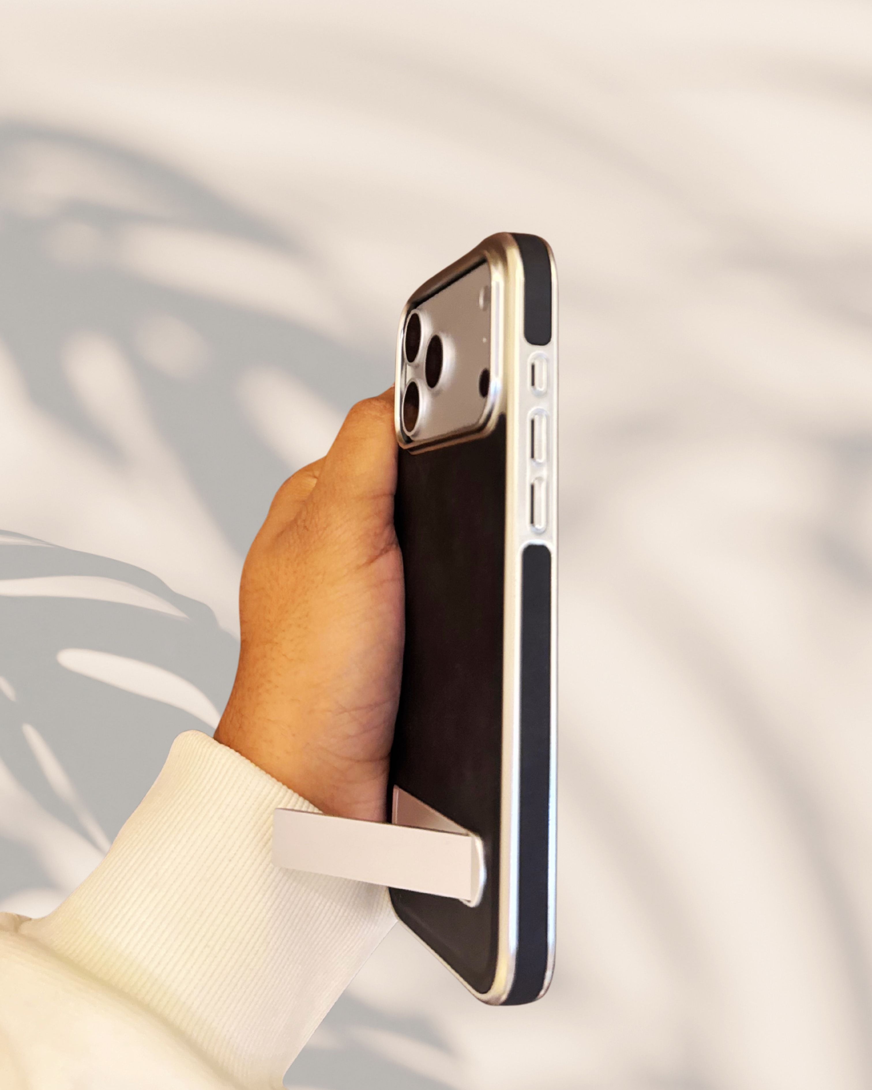 Alcantara Leather Kickstand Luxury Cover – phone accessory by JustAndBest India