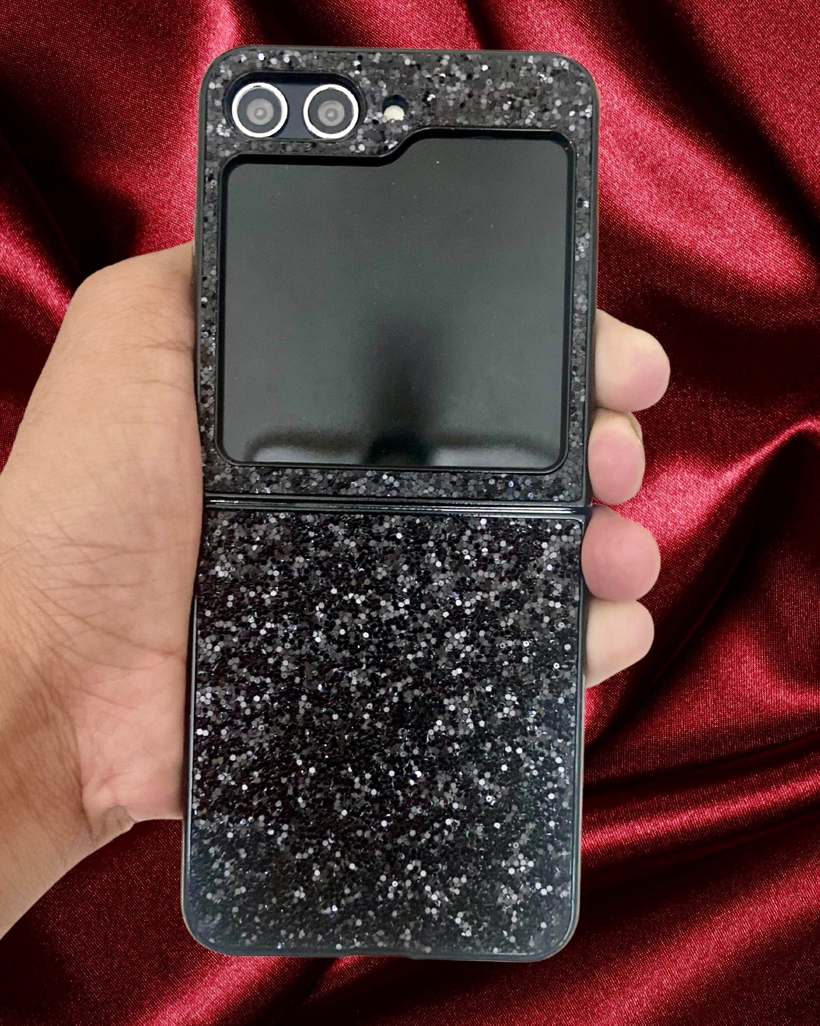 black glitter cover flip 5