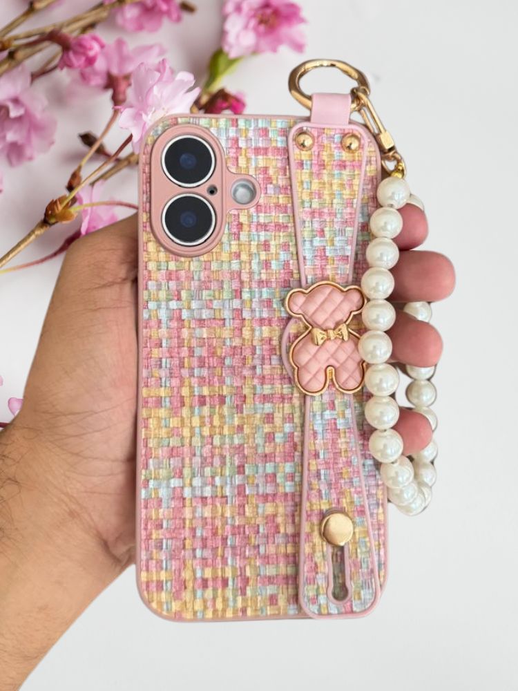 iPhone 15 Plus Hand Strap Pearl Cover - lifestyle