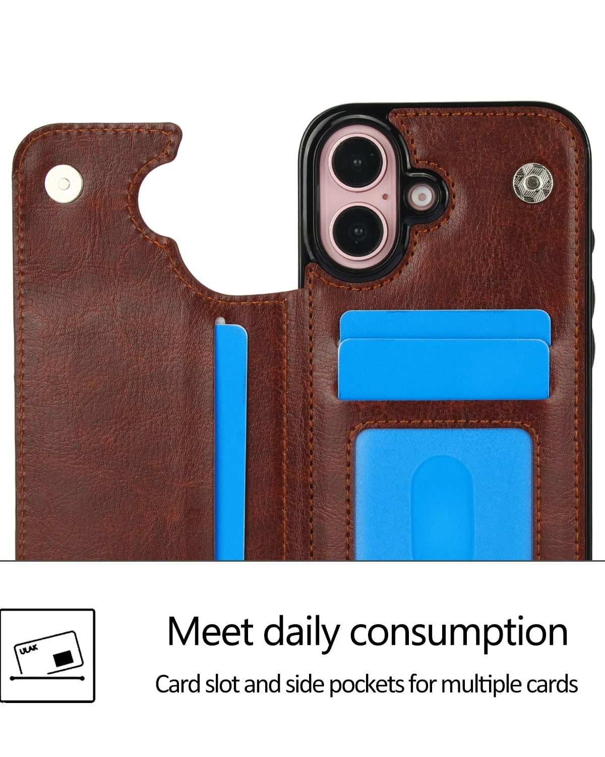 iPhone 17 Wallet Style Leather Case - protective case detail