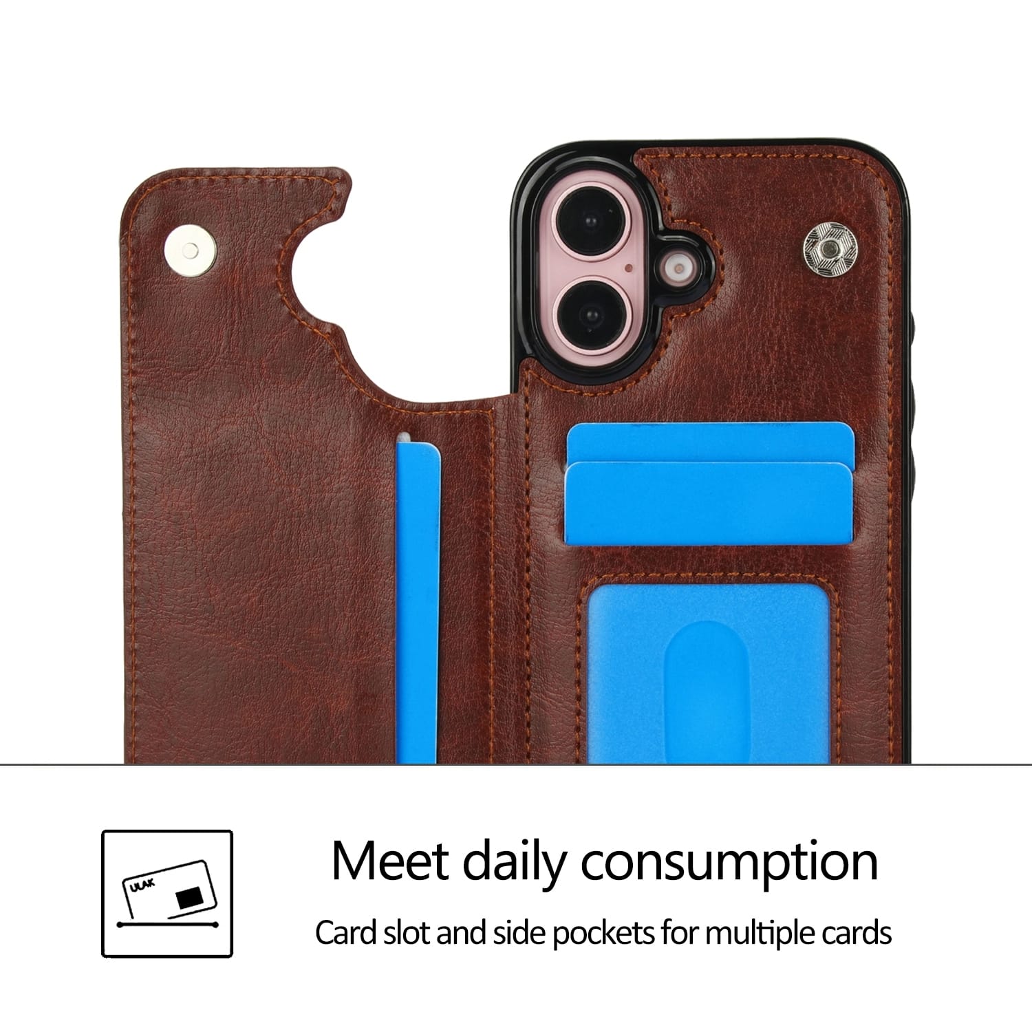 iPhone 17 Wallet Style Leather Case - protective case detail