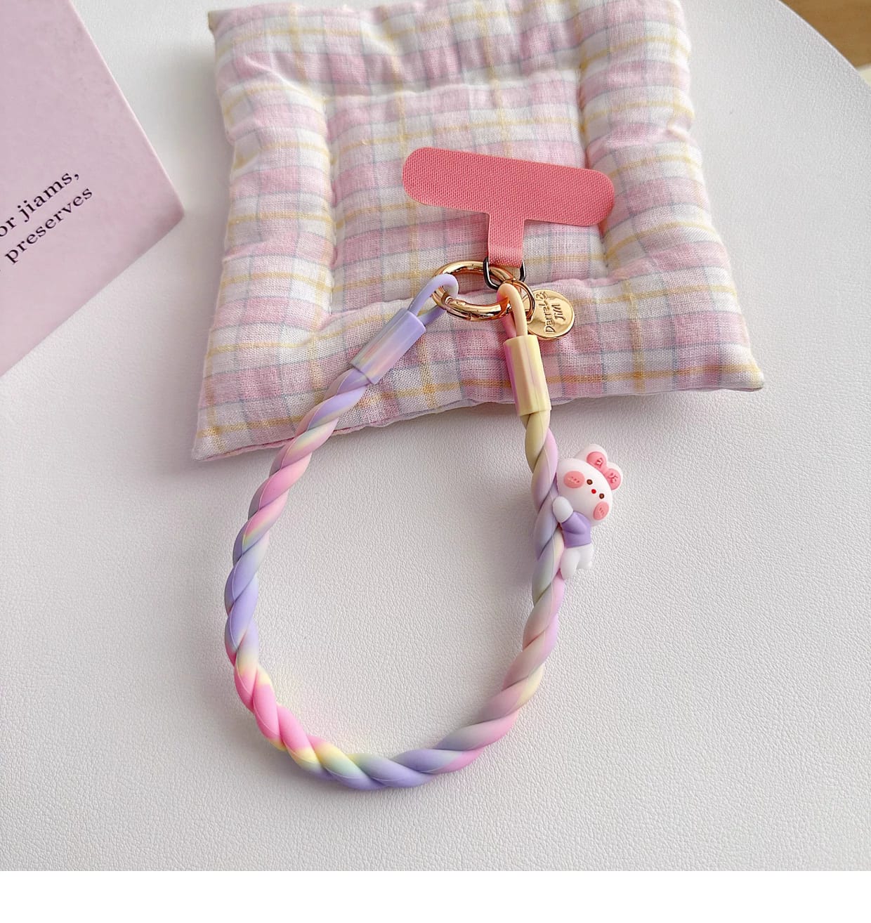 Rainbow 3D Bunny Phone Charm Lanyard - phone case
