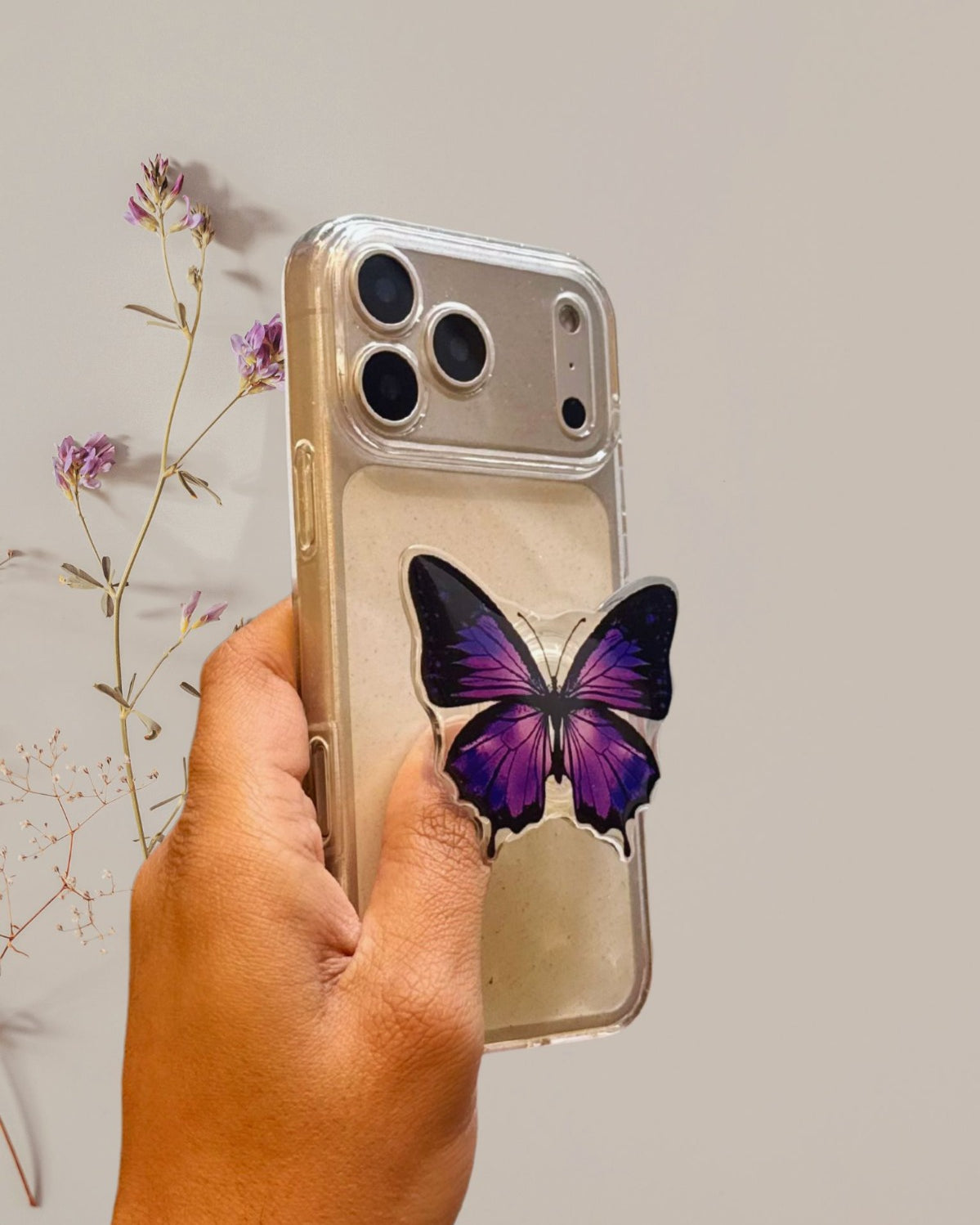 Butterfly Phone Gripper Holder - lifestyle